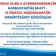 Június 25-én déltől nyit a gyerekmedence